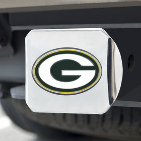 Green Bay Packers Hitch Cover Color Emblem on Chrome