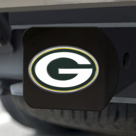 Green Bay Packers Hitch Cover Color Emblem on Black