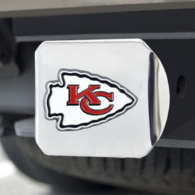 Kansas City Chiefs Hitch Cover Color Emblem on Chrome