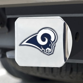 Los Angeles Rams Hitch Cover Color Emblem on Chrome