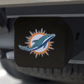 Miami Dolphins Hitch Cover Color Emblem on Black