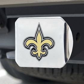 New Orleans Saints Hitch Cover Color Emblem on Chrome