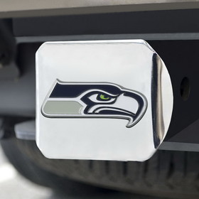 Seattle Seahawks Hitch Cover Color Emblem on Chrome