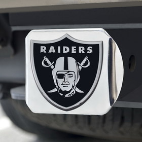 Las Vegas Raiders Hitch Cover Chrome Emblem on Chrome