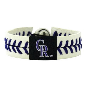 Colorado Rockies Lavender Genuine Baseball Bracelet