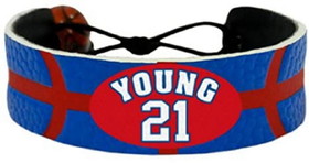 Philadelphia 76ers Bracelet Team Color Basketball Thaddeus Young CO