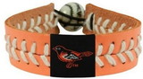 Baltimore Orioles Bracelet Team Color Baseball Peach Leather White Thread