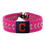Cleveland Indians Bracelet Classic Baseball Pink C Logo Silver Thread CO