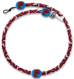 Philadelphia Phillies Retro P Logo Team Color Frozen Rope Baseball Necklace
