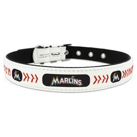 Miami Marlins Pet Collar Classic Baseball Leather Size Small