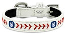 New York Yankees Pet Collar Classic Baseball Leather Size Toy