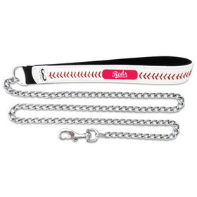 Cincinnati Reds Pet Leash Leather Chain Baseball Size Medium CO