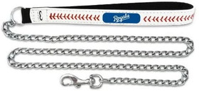 Kansas City Royals Pet Leash Leather Chain Baseball Size Medium