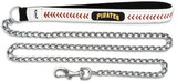 Pittsburgh Pirates Pet Leash Leather Chain Baseball Size Medium