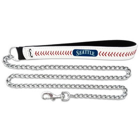Seattle Mariners Pet Leash Leather Chain Baseball Size Large CO