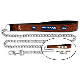 Denver Broncos Pet Leash Football Leather Chain Size Medium