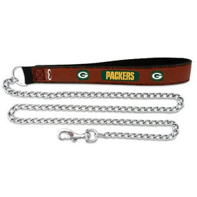 Green Bay Packers Pet Leash Leather Chain Football Size Large