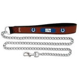 Indianapolis Colts Pet Leash Leather Chain Football Size Large CO