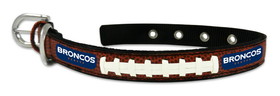 Denver Broncos Pet Collar Leather Size Small CO