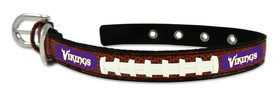 Minnesota Vikings Pet Collar Leather Classic Football Size Small CO