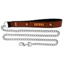 Cleveland Browns Pet Leash Leather Chain Football Size Large Alternate