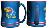 Kansas Jayhawks Coffee Mug - 14oz Sculpted Relief