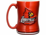 Louisville Cardinals Coffee Mug 14oz Sculpted Relief