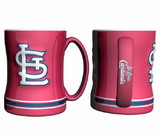 St. Louis Cardinals Coffee Mug - 14oz Sculpted Relief - Red