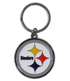 Pittsburgh Steelers Chrome Logo Cut Keychain