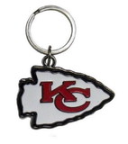 Kansas City Chiefs Chrome Logo Cut Keychain
