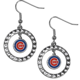 Chicago Cubs Earrings Hoop Rhinestone CO