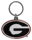 Georgia Bulldogs Chrome Logo Cut Keychain