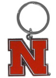 Nebraska Cornhuskers Chrome Logo Cut Keychain