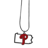 Philadelphia Phillies Necklace Chain with State Shape Charm CO