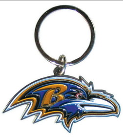 Baltimore Ravens Chrome Logo Cut Keychain