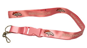 Denver Broncos Lanyard - Breakaway with Key Ring - Pink