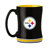 Pittsburgh Steelers Coffee Mug 14oz Sculpted Relief Team Color