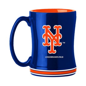 New York Mets Coffee Mug 14oz Sculpted Relief Team Color