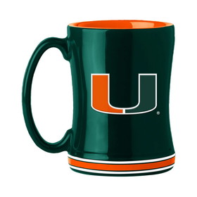 Miami Hurricanes Coffee Mug 14oz Sculpted Relief Team Color
