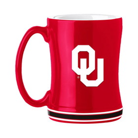 Oklahoma Sooners Coffee Mug 14oz Sculpted Relief Team Color