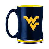West Virginia Mountaineers Coffee Mug 14oz Sculpted Relief Team Color