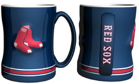 Boston Red Sox Coffee Mug 14oz Sculpted Relief Team Color