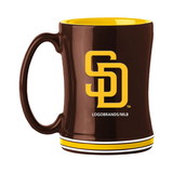 San Diego Padres Coffee Mug 14oz Sculpted Relief Team Color
