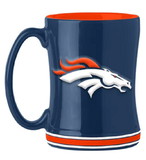 Denver Broncos Coffee Mug 14oz Sculpted Relief Team Color
