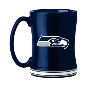 Seattle Seahawks Coffee Mug 14oz Sculpted Relief Team Color