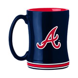 Atlanta Braves Coffee Mug 14oz Sculpted Relief Team Color
