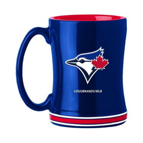 Logo Brands Toronto Blue Jays Coffee Mug 14oz Sculpted Relief Team Color