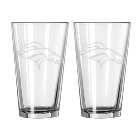 Denver Broncos Glass Pint Frost Design 2 Piece Set