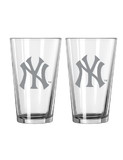 New York Yankees Glass Pint Frost Design 2 Piece Set