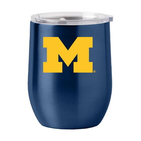 Michigan Wolverines Travel Tumbler 16oz Stainless Steel Curved